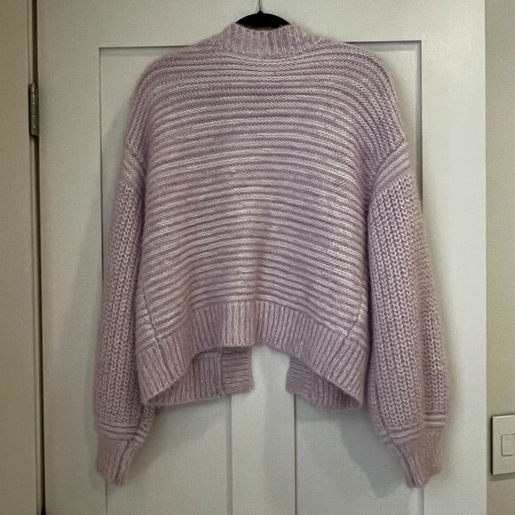 ANTHROPOLOGIE Akemi + Kin Tallulah Eyelash Cardigan Sweater Pink OS - Picture 3 of 6